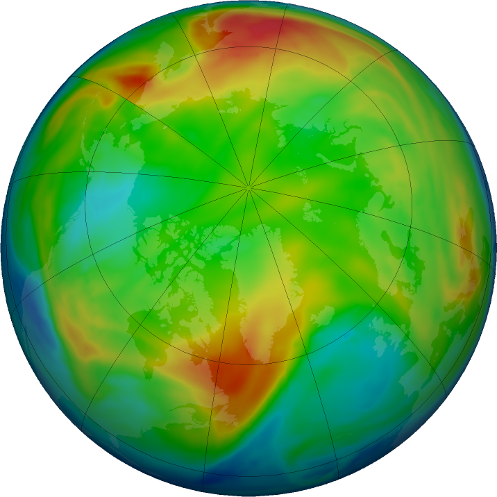 Arctic ozone map for 10 January 2017